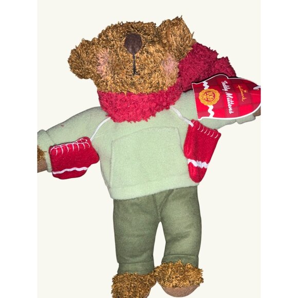 Hallmark Teddy Mittens Bear Plush Collectible 100th Anniversary Stuffed Toy 12" - Picture 2 of 11